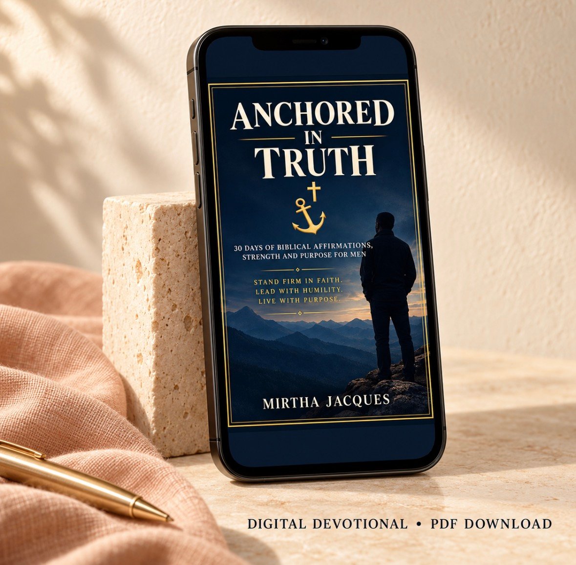 Anchored in Truth — 30-Day Devotional for Men (Digital PDF)